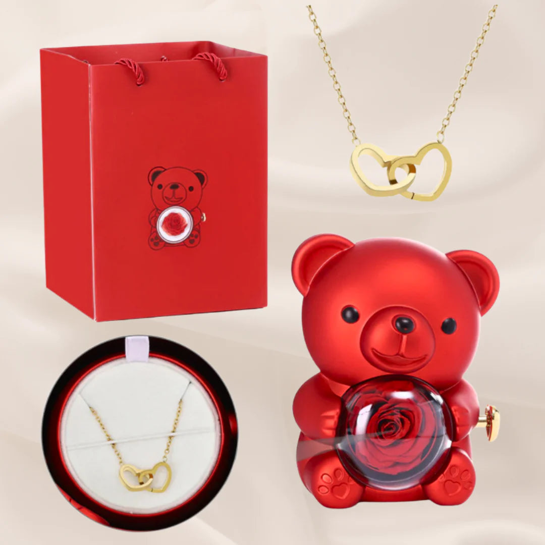 Rose Bear Necklace