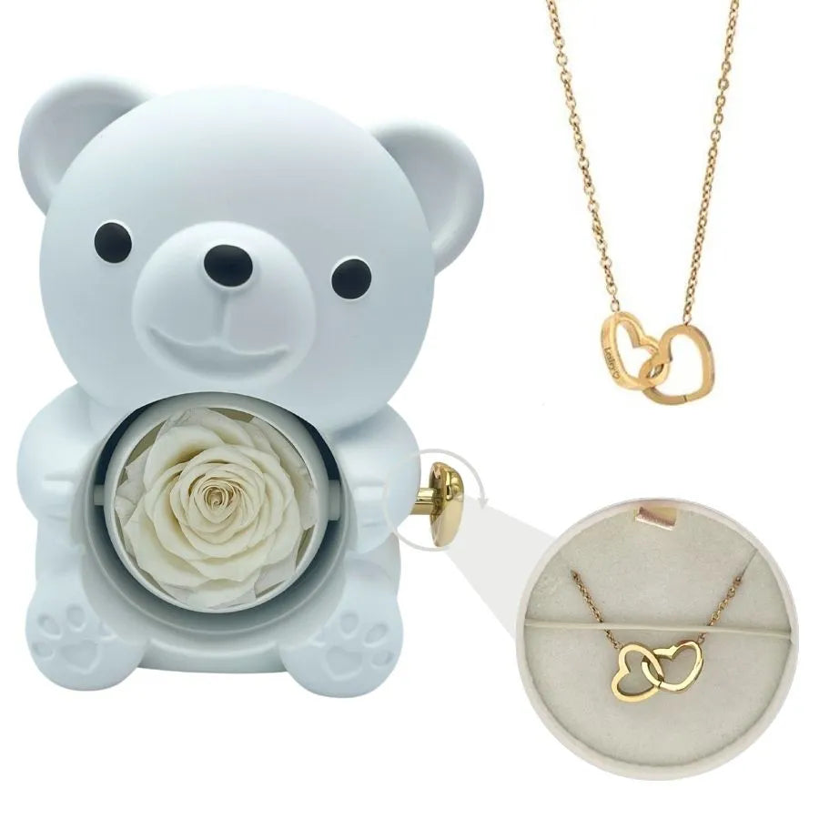 Rose Bear Necklace