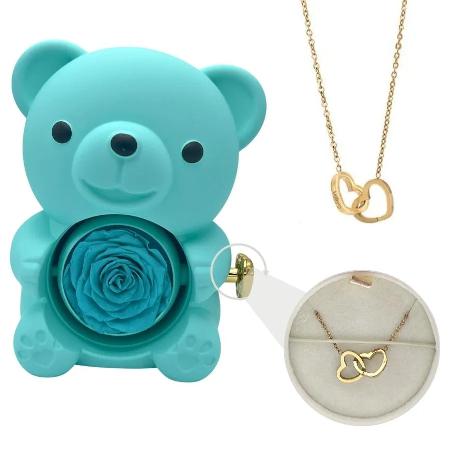 Rose Bear Necklace