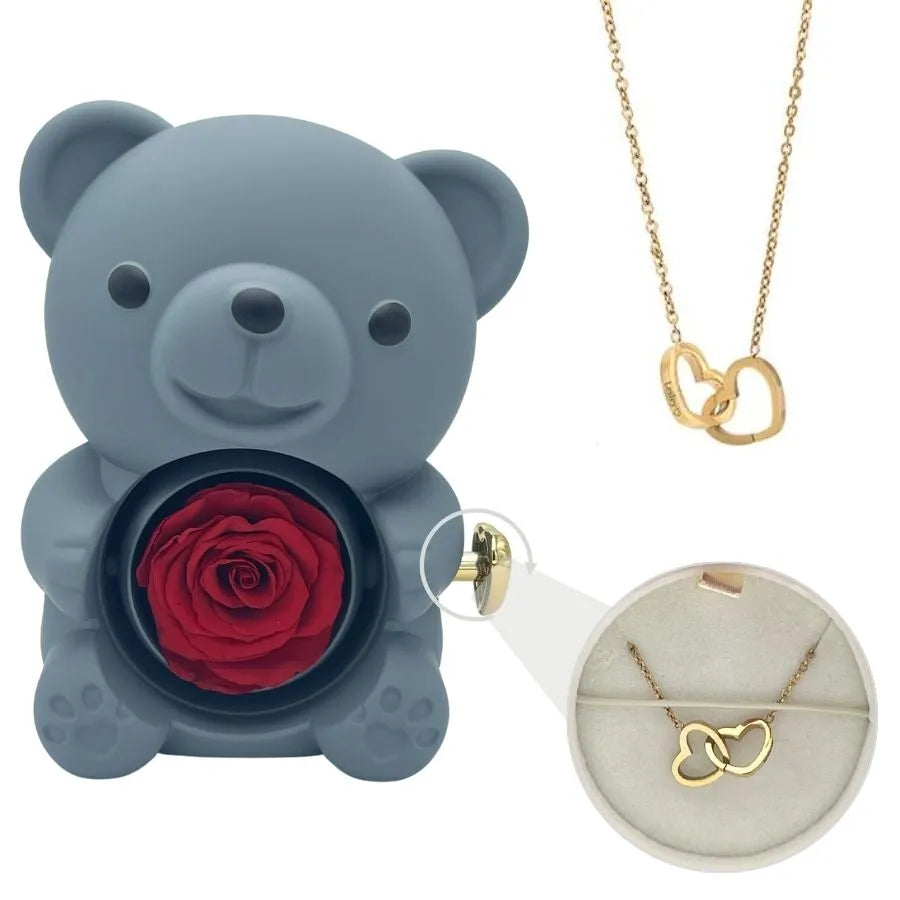 Rose Bear Necklace