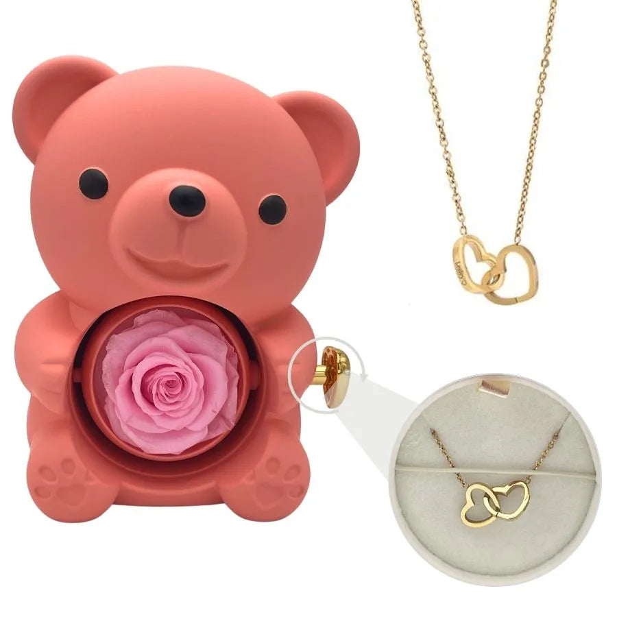 Rose Bear Necklace