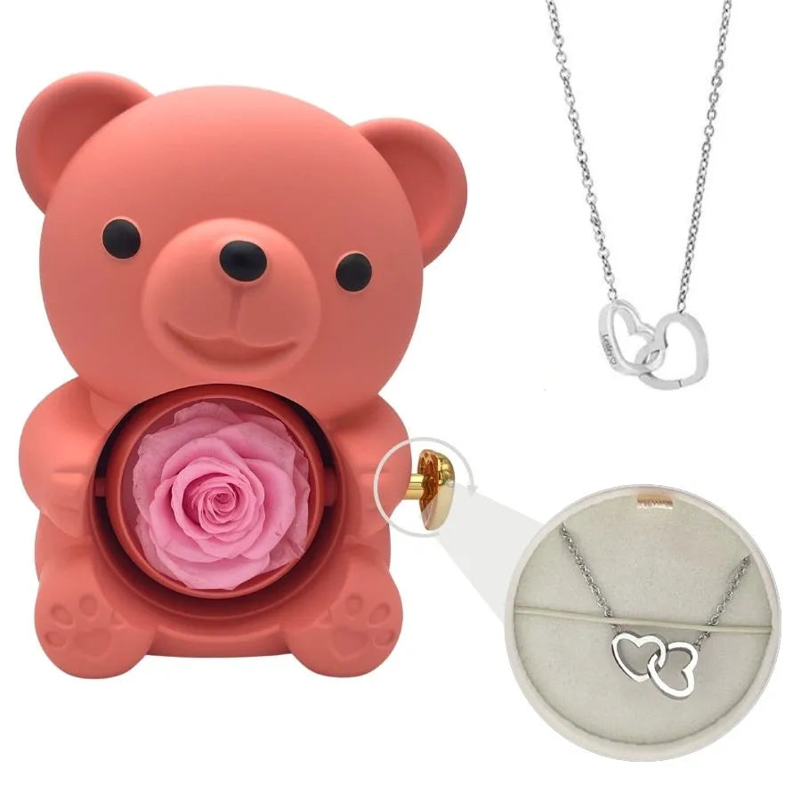 Rose Bear Necklace