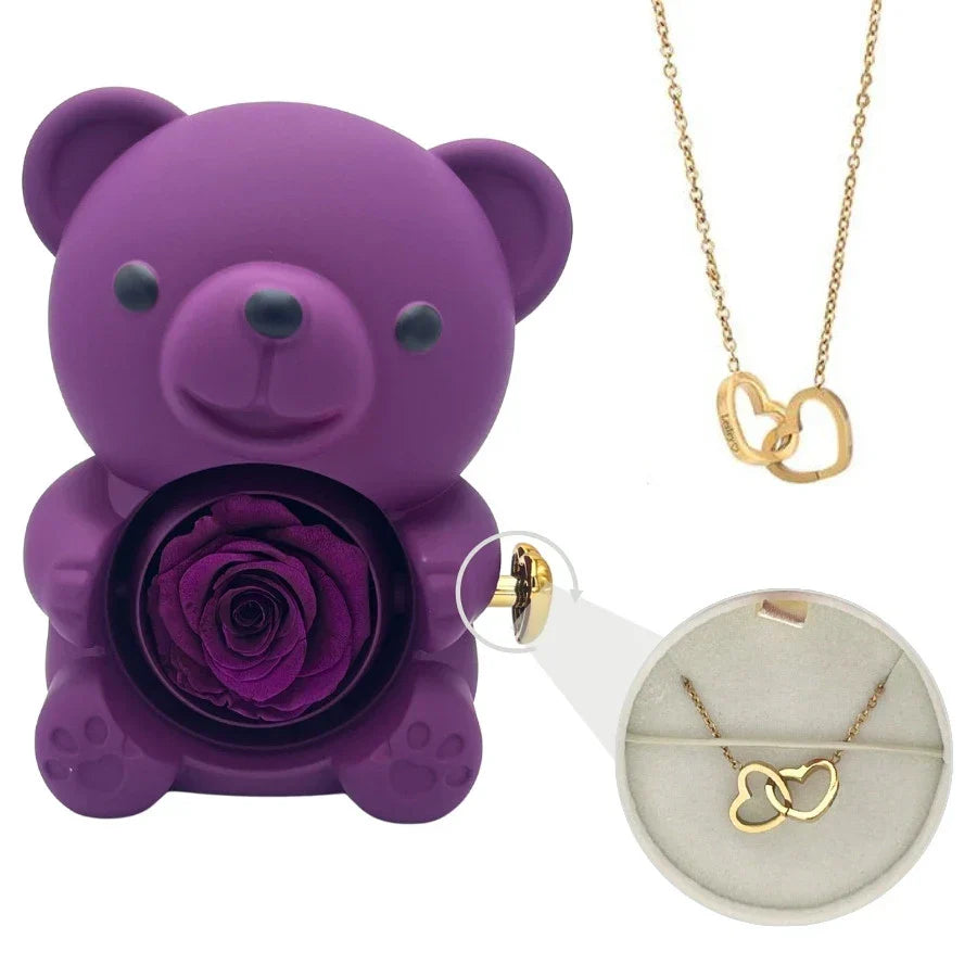 Rose Bear Necklace