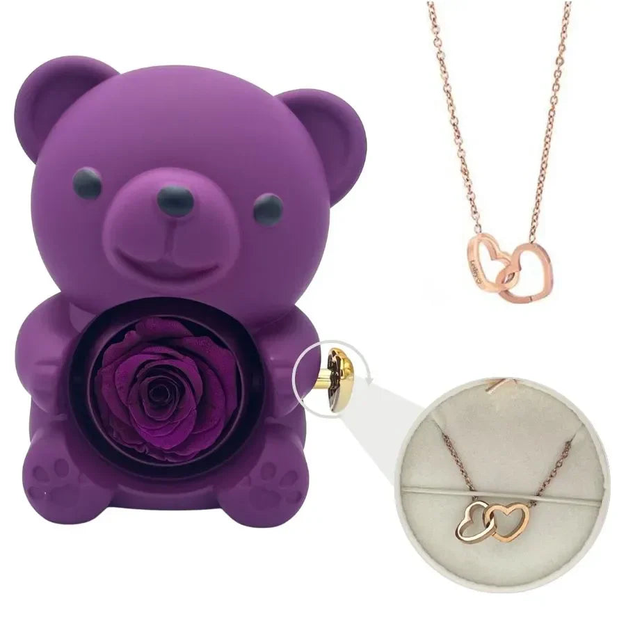 Rose Bear Necklace