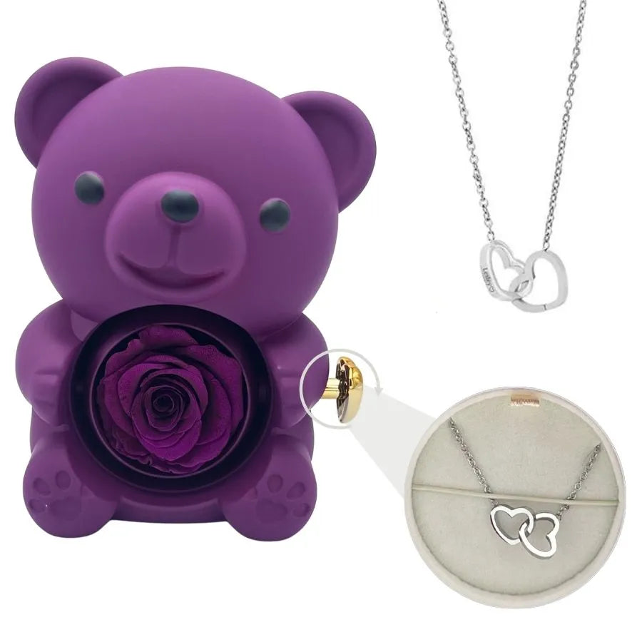 Rose Bear Necklace