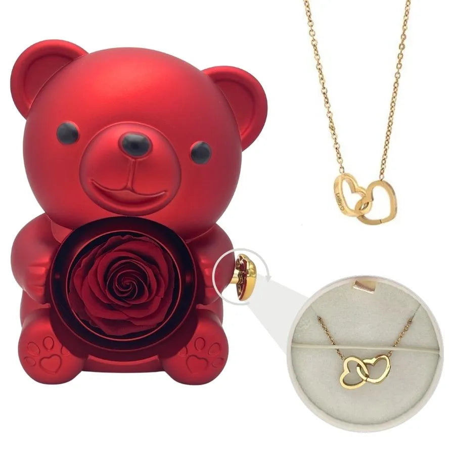 Rose Bear Necklace