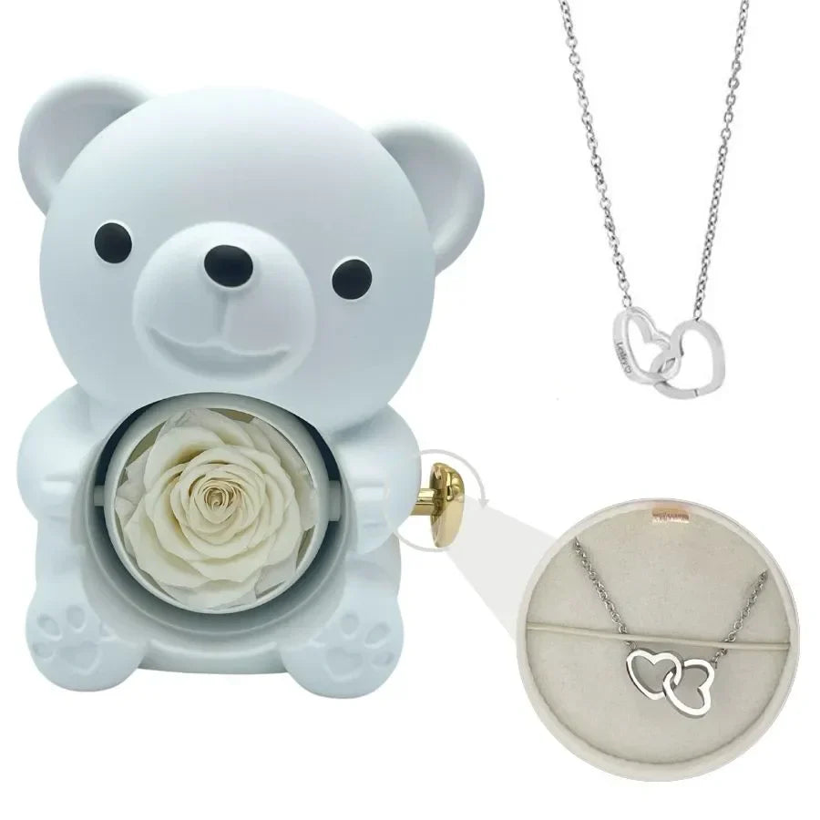 Rose Bear Necklace