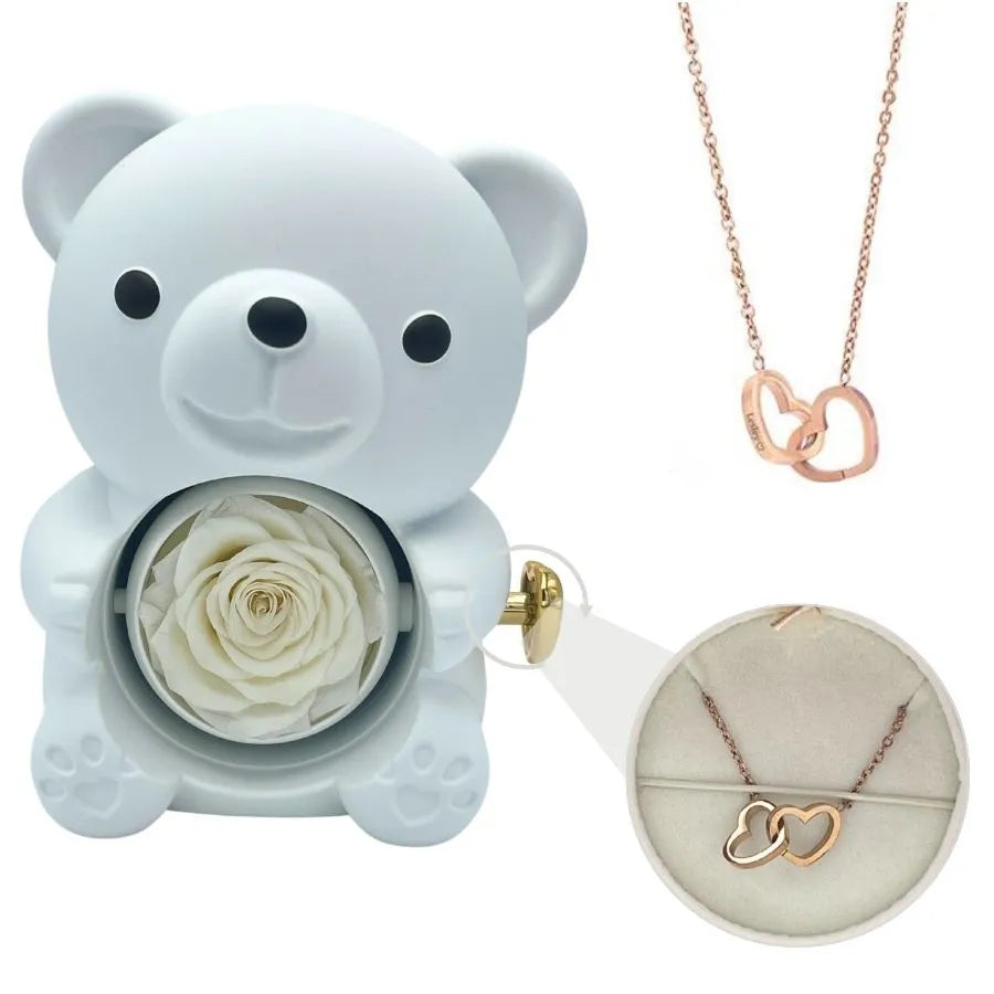 Rose Bear Necklace